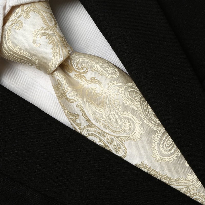 KissTies 4PCS Ties For Men Warm Colors Paisley Neckties + 1 Gift Box - Image 4